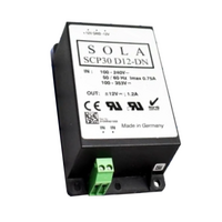 SOLAHD SCP DIN POWER SUPPLY, 30W, 12/12V OUTPUT, 85-264V IN, SWITCHING, LOW PROFILE(SCP 30D12-DN)